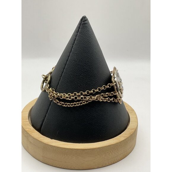 Hide Your Crazy Jane Marie Gold Chain Bracelet Toggle Clasp - Picture 2 of 4